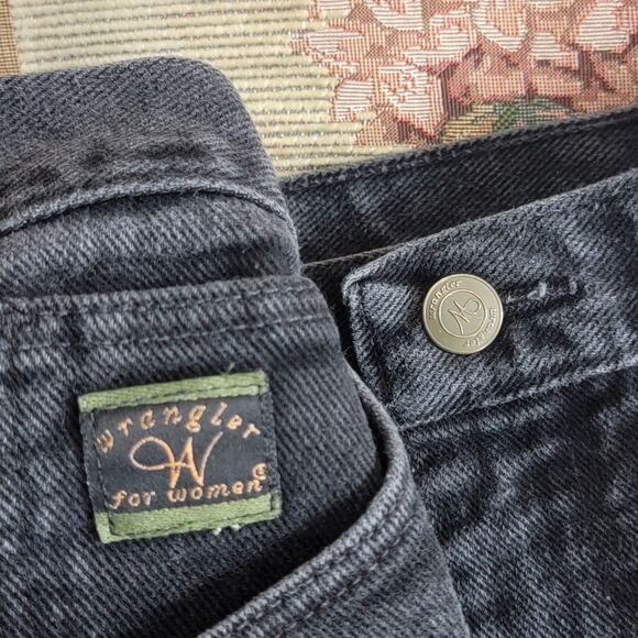 Vintage Wrangler For Women Jeans 18 x 32 Black High Waist Tapered Mom Denim - Picture 10 of 12
